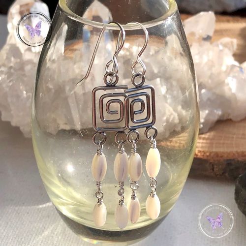 Mother Of Pearl Chandelier Drop Earrings